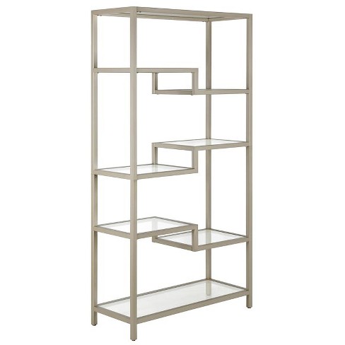 68 in. Satin Nickel Metal Bookcase - Henn&Hart - image 1 of 4