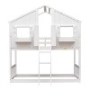 Luxystar Twin over Twin House Bunk Bed with Roof , Window, Window Box, Door, Safety Guardrails and Ladder for Kids’ Room - 4 of 4