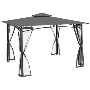 Outsunny 10' x 12' Patio Gazebo with Netting, Outdoor Gazebo Canopy for Lawn, Backyard, Deck - 1 of 4