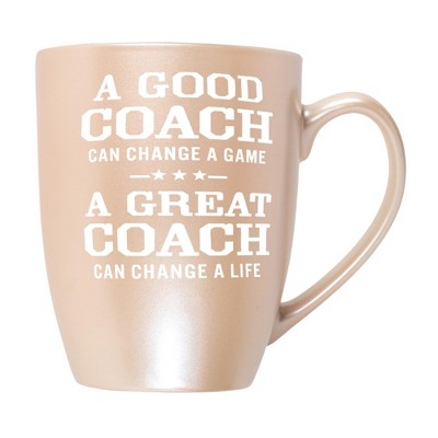 Elanze Designs Inspirational Appreciation Coffee Cup Mug 10 Ounce Ceramic With Shimmery Metallic Finish Good Coach Great Coach Precious Pearl