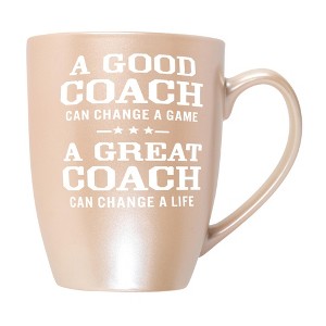 Elanze Designs Inspirational Appreciation Coffee Cup Mug 10 Ounce Ceramic With Shimmery Metallic Finish Good Coach Great Coach Precious Pearl - 1 of 4