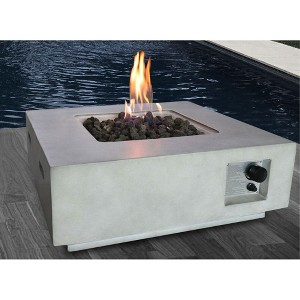 Resenkos Concrete Propane Gas Fire Pit table, for Outside Patio with Auto-Ignition, - 1 of 4