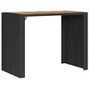 vidaXL Patio Bar Table with Acacia Wood Top Black 57.1"x31.5"x43.3" Poly Rattan - 2 of 4