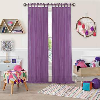 Greta Crushed Sheer Kids Single Window Curtain Panel - Elrene Home Fashions