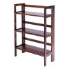 38.54" 3pc Torino Set Folding Bookshelf with Fabric Basket Espresso Brown - Winsome: Solid Wood, 2 Baskets - 2 of 4