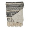 Saro Lifestyle Saro Lifestyle Block Print Design Embellished Throw, Black, 50"x60" - 2 of 4