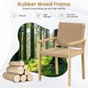 Tangkula 2PCS Chair Rubber Wood Dining Armchairs Paper Rope Woven Seat Balcony Patio - 3 of 4