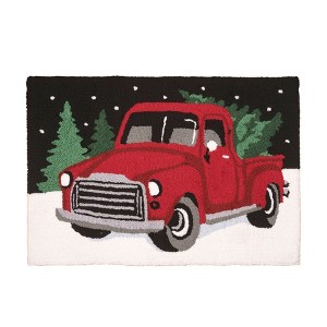 C&F Home 2' x 3' Farmhouse Decor Red Pickup Truck in Winter Forest Setting Hooked Acrylic Indoor Accent Rug for Living Room Dining Room Floormat - 1 of 4