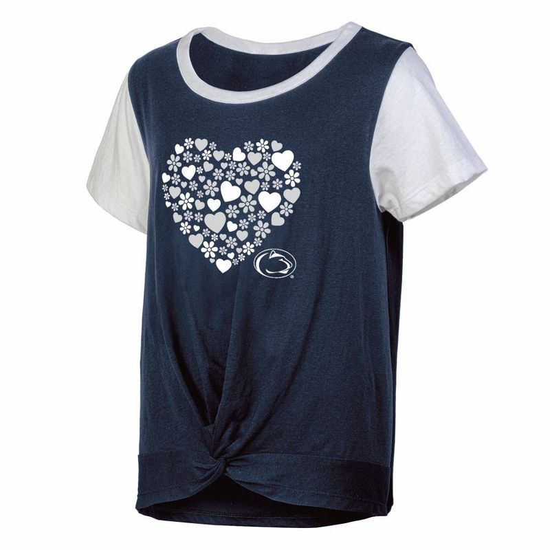 NCAA Penn State Nittany Lions Girls&#39; White Tie T-Shirt, 1 of 4