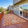 coucheta Multi-size Waterproof Outdoor Medallion Patio Rug, Reversible Plastic Straw Vintage Camping Carpet, for Patio, Deck, Backyard, Balcony - 4 of 4