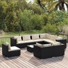 vidaXL Garden Lounge Set Black - 2 of 4