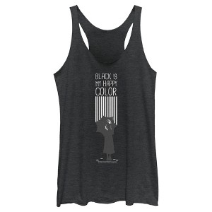 Women's Wednesday Black Is My Happy Color Silhouette Racerback Tank Top - 1 of 4