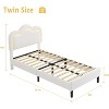Twin Princess Kids Bed Frame w/ Light & Storage Drawer - Velvet Platform, Adjustable Headboard, Wood Slats, No Box Spring - 2 of 4