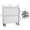 Shoe Cabinet with 2 Flip Drawers, Wooden Hidden Shoe Cabinet with Adjustable Shelf - 2 of 4