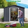 10X10 FT Outdoor Storage Shed, Galvanized Steel Storage Shed, Steel Sliding Doors, Weather Resistant, Garden Tool Shed with Lockable Door - 4 of 4