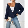 Coolmee Women's Chunky Knit Open Front Sweater Long Sleeve Button Loose Short Cardigan Outerwear Coats - 3 of 4