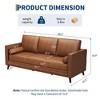 86" Leather Sofa for Living Room, Mid-Century 3-Seat Faux Leather Sofa with Deep Seats & Removable Cover for Apartment & Office - 2 of 4