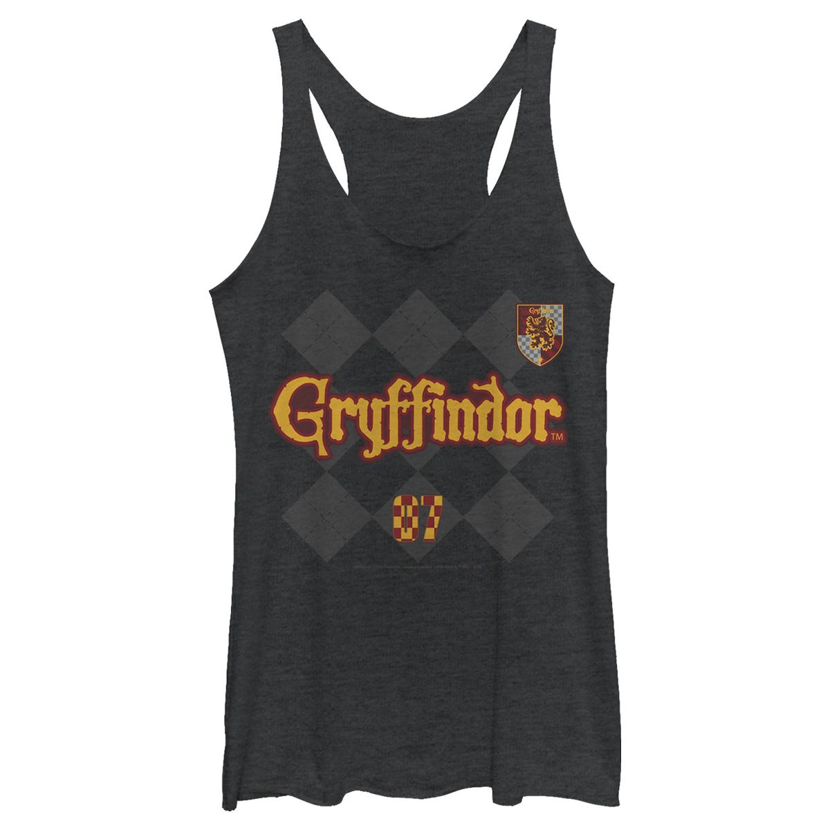 Women's Harry Potter Gryffindor Argyle Print Racerback Tank Top