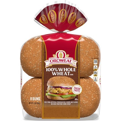 Oroweat 100%Whole Wheat Hamburger Buns - 16oz