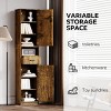 GlasFlength Decorative Storage Cabinets 69" H Tall Bathroom Storage Cabinet with 2 Barn Doors and 1 Drawer, Brown, 16.34"*7.09"*48.03" - 3 of 4