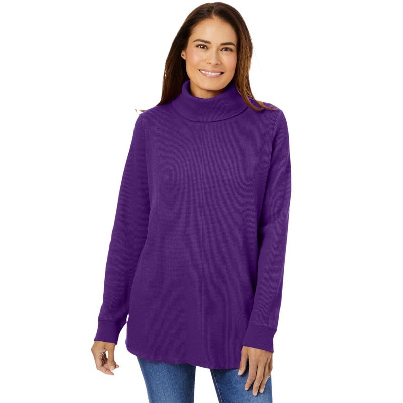 Woman Within Women's Plus Size Thermal Turtleneck, 1 of 2