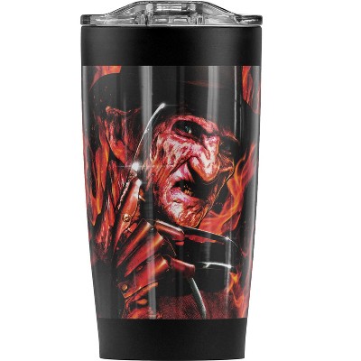 Nightmare On Elm Street Freddys Fire Steel Tumbler 20oz Coffee Travel Mug