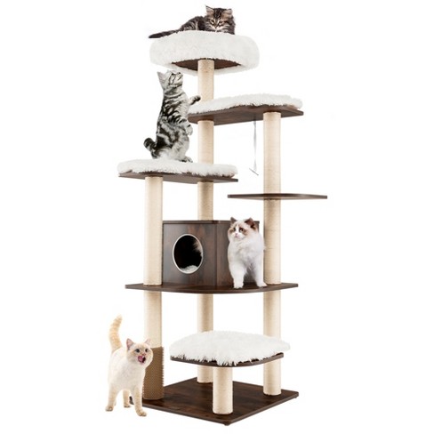 Costway Wooden Cat Tree 71 7 layer Cat Tower With Sisal