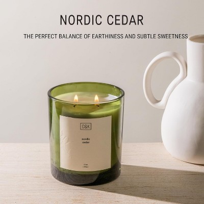 Green Glass Jar Nordic Cedar Scented Soy Candle