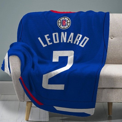 NBA Los Angeles Clippers Kawhi Leonard 60" X 80" Raschel Plush Super Soft Jersey Throw Blanket