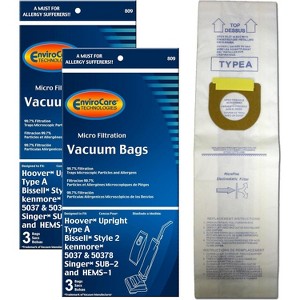 EnviroCare Replacement Micro Filtration Vacuum Bags Designed to Fit Hoover Type A Uprights 6 Bags - 1 of 4