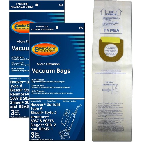 EnviroCare Replacement Micro Filtration Vacuum Bags Designed to Fit Hoover Type A Uprights 6 Bags - image 1 of 4