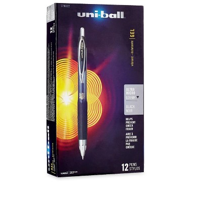 uni-ball 207 Retractable Gel Pens Ultra Micro Point Black Ink 1027467