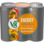 V8 +ENERGY Peach Mango Energy Drink - 6pk/8 fl oz Cans
