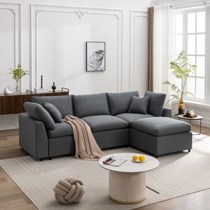 Down Filled Upholstery Convertible Sectional Sofa, L-Shape Sofa with Reversible Chaise, Indoor Furniture - Maison Boucle - 1 of 4