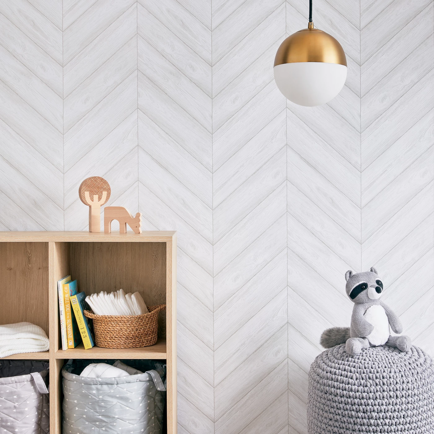 Peel & Stick Wallpaper Textured Herringbone Gray - Cloud Islandâ¢ - image 1 of 2