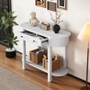 KIGFTSOD Elegant Retro Console Table - Curved Design, Smooth Glaze, Ideal for Entryways, Living & Hallway Decor - 2 of 4