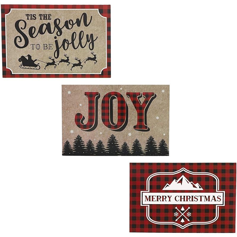 Sustainable Greetings 48-Pack Merry Christmas Greeting Cards with Envelopes, Red Plaid Design (4 x 6 In), 5 of 6