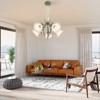 YIYIBYUS 5-Light Green Modern Flower Shape Chandelier for Dining Room - 3 of 4