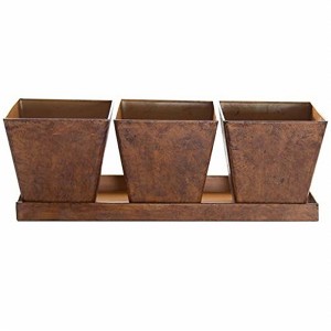 Gardener's Select Farmhouse Square Pot & Tray Set, Rusty, 13in - 1 of 1