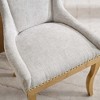 PAGED Modern Style Dining Chairs Set of 2 Chenille Living Room Chairs with Curved Gold-Plated Legs and Rivet Trim for Living Room - 4 of 4