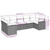vidaXL 7 Piece Patio Sofa Set with Cushions - Brown and Red - 3 of 4