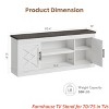 Farmhouse TV Stand for 70/75 in TVs, 65 in Long Entertainment Center w/ 2 Door &Open Storage Shelf, Rustic Fluted Television Consoles Stands - 2 of 4