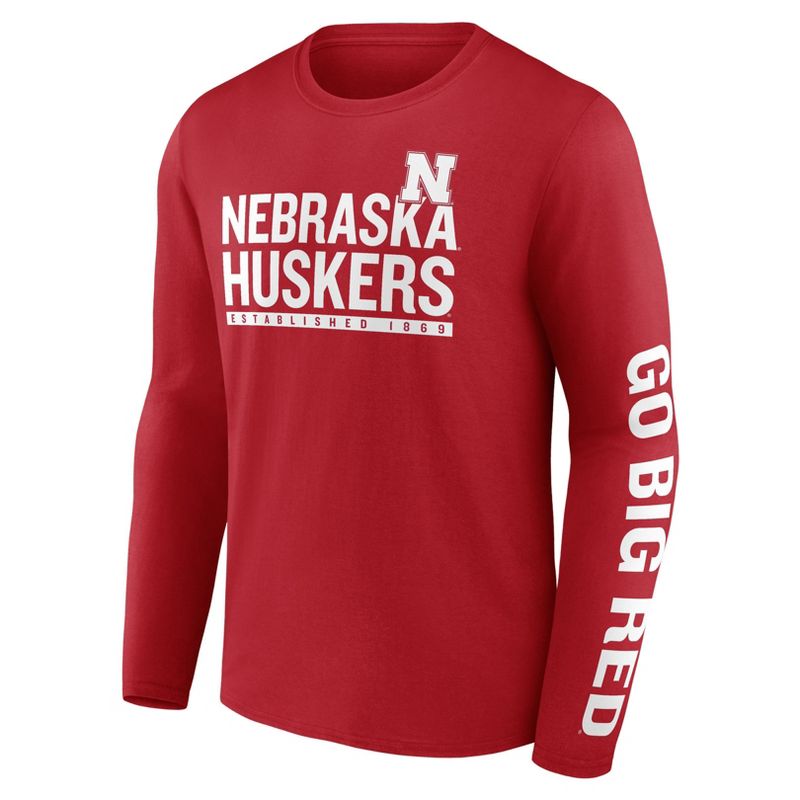 NCAA Nebraska Cornhuskers Men&#39;s Chase Long Sleeve T-Shirt, 2 of 4
