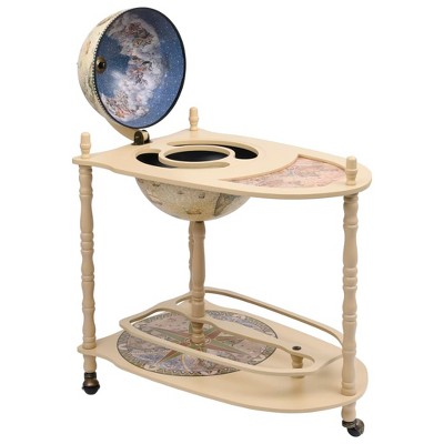 vidaXL Freestanding Globe Bar Wind Stand Eucalyptus Wood Green