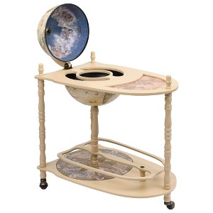 vidaXL Freestanding Globe Bar Wind Stand Eucalyptus Wood Green - 1 of 4