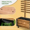 Chic Crate - Outsunny Raised Garden Bed with Trellis, 58" Outdoor Wooden Planter Box with Wheels, for Vine Plants Flowers Climbing and Planting, Brown - 2 of 4