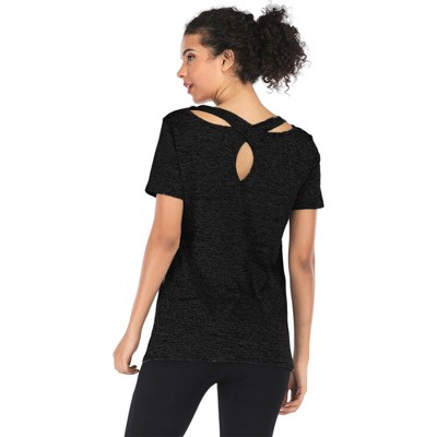 Anna-Kaci Active Women's Yoga Tops Activewear Running Workouts Cross Back Sports Shirts
