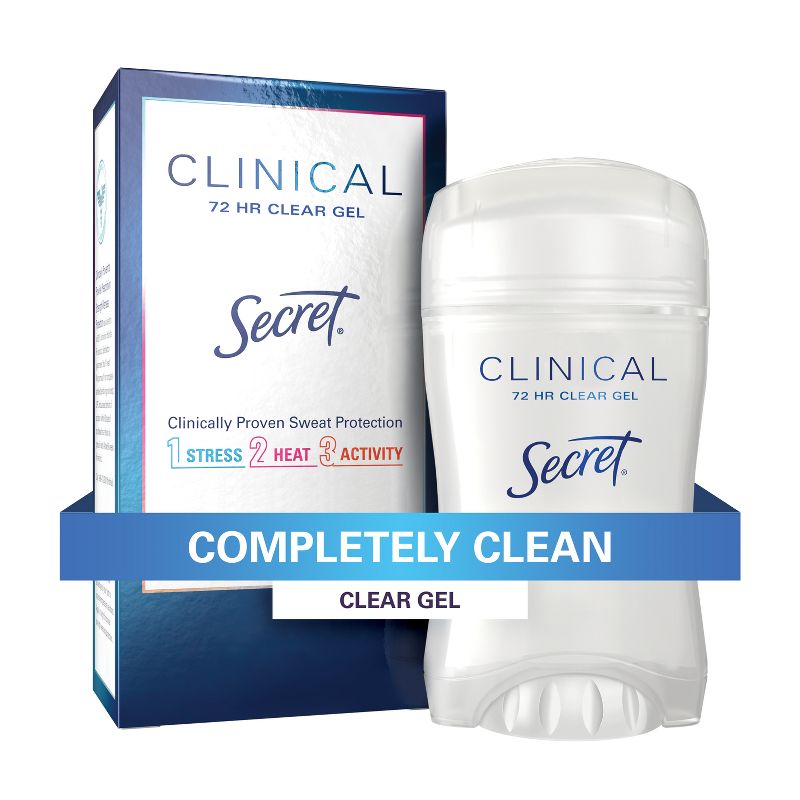 Secret Clinical Strength Antiperspirant &#38; Deodorant Clear Gel - Completely Clean - 1.6oz, 1 of 11