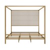 Merax Elegant Modern Canopy Bed with Tall Velvet Upholstered Headboard - 3 of 4