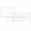 vidaXL Classic Design White Metal Bed Frame with Underbed Storage Space, Headboard and Footboard - 3 of 4